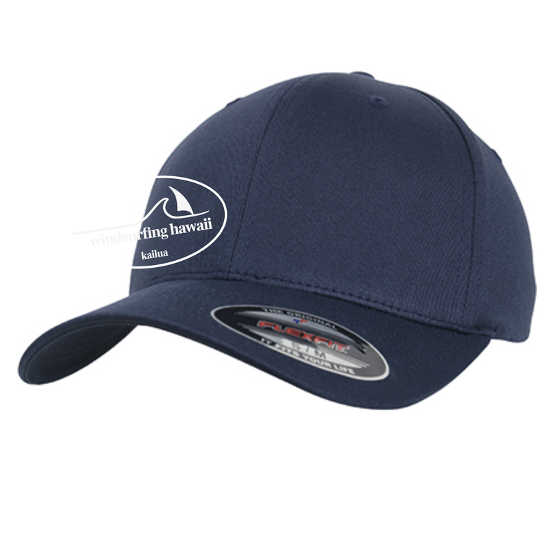 Windsurfing Hawaii Flexfit Cap Ka'ala Oval Logo  Deep Ocean Navy
