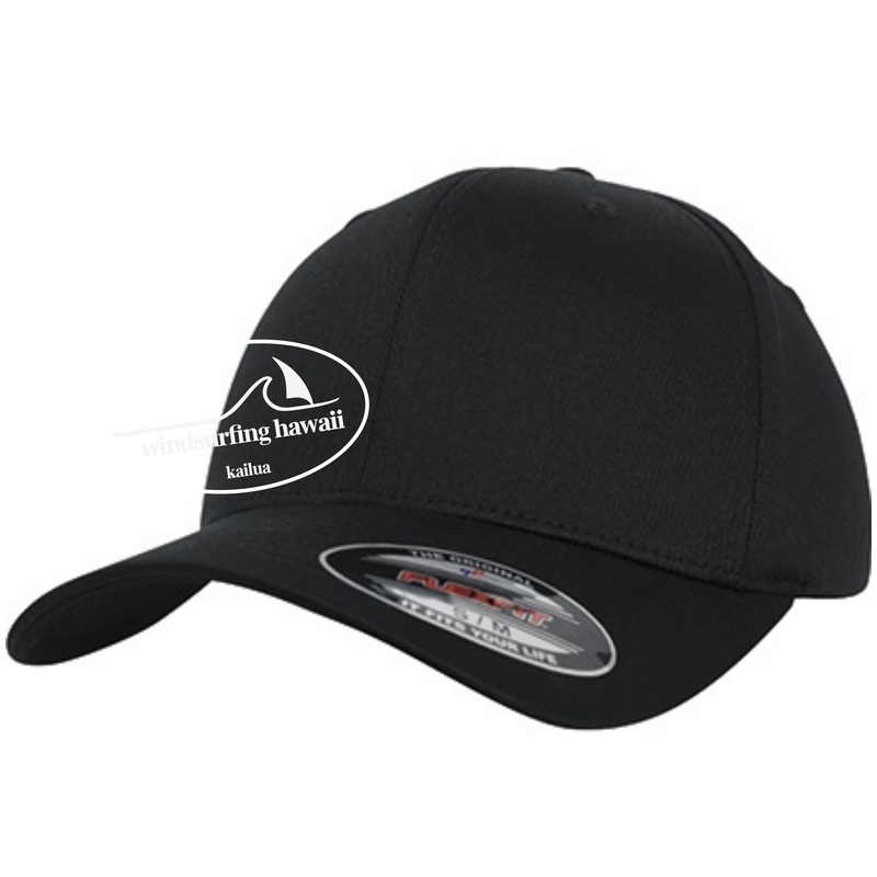 Windsurfing Hawaii Flexfit Cap Ka'ala Oval Logo  Midnight Tide Black