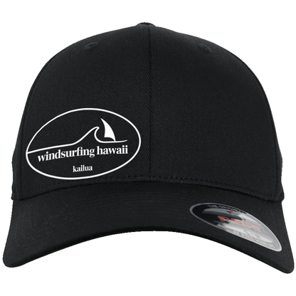 Windsurfing Hawaii Flexfit Cap Ka'ala Oval Logo  Midnight Tide Black
