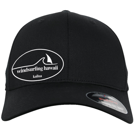 Windsurfing Hawaii Flexfit Cap Ka'ala Oval Logo  Midnight Tide Black